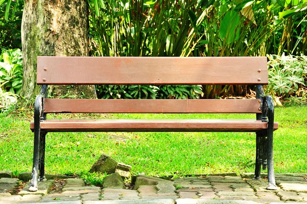 stock image Metal garden chair in the garden