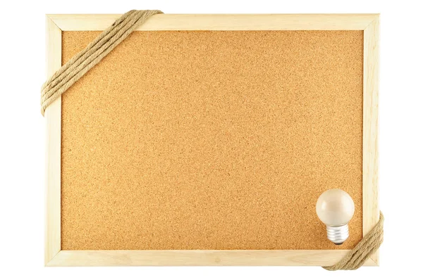 Cork notice board and lamp — Stock Photo, Image