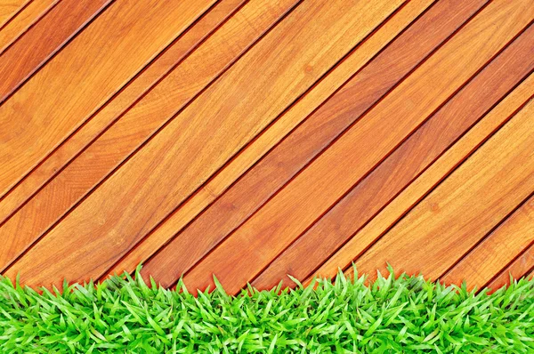 Quadro de grama em madeira — Fotografia de Stock