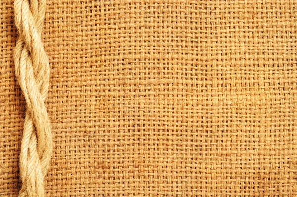 stock image Frame of ropes on sack