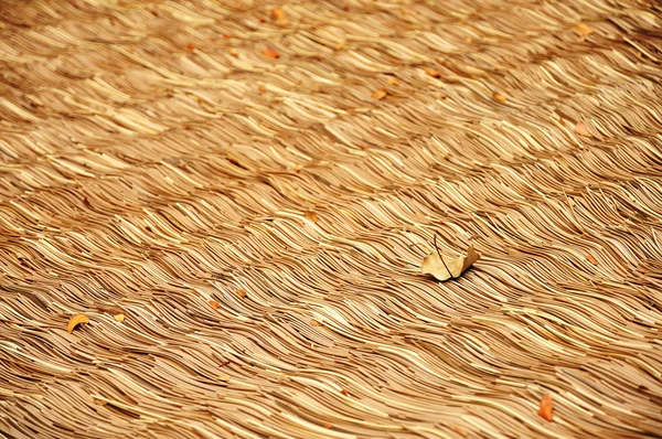 Folha sobre tecelagem telhado — Fotografia de Stock