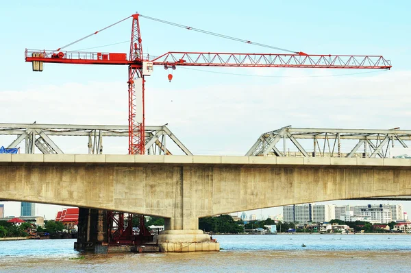 stock image Construction of an elevated commuter train rail platform