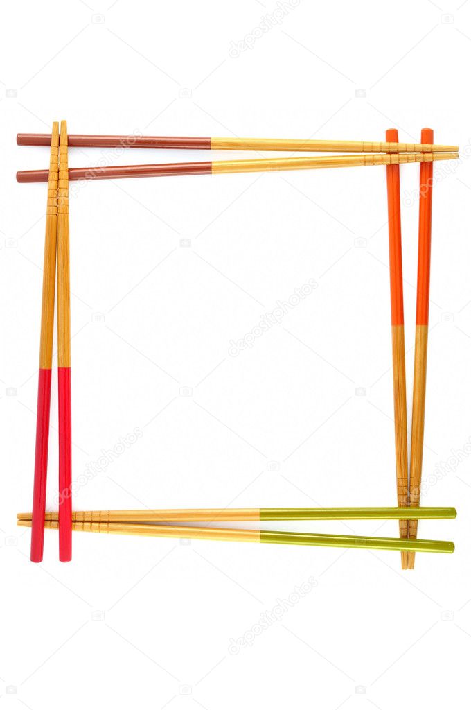 Decorative frame of bamboo chopsticks