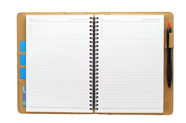 Livro de notas em branco aberto — Fotografia de Stock