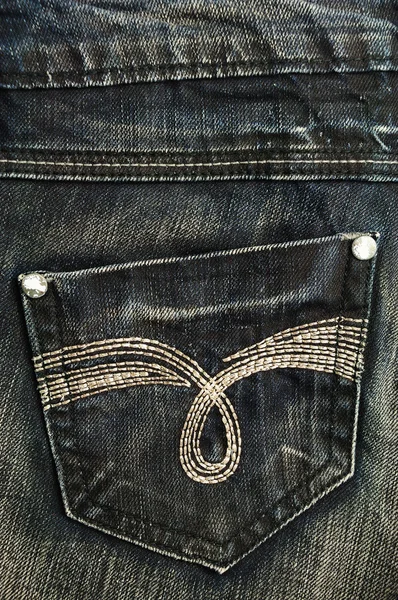 Tasca jeans in primo piano — Foto Stock