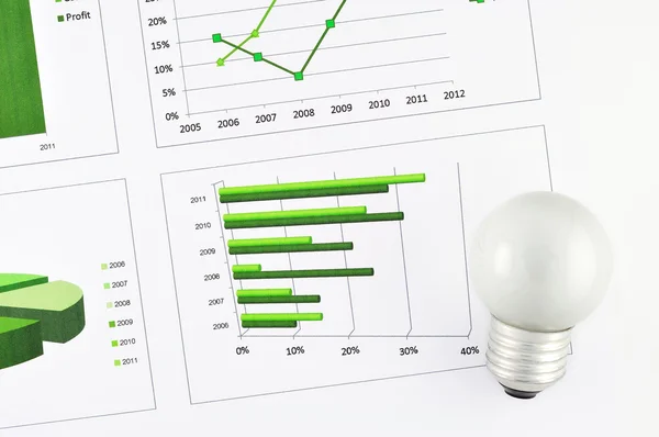 Mercato grafico di affari a lampada — Foto Stock