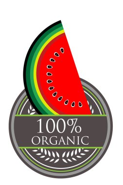 Watermelon Organic label clipart