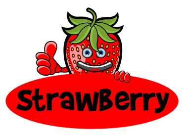 Smile Strawberry Banner clipart