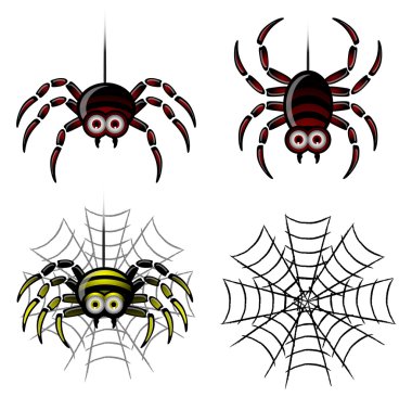 Spider set & web clipart