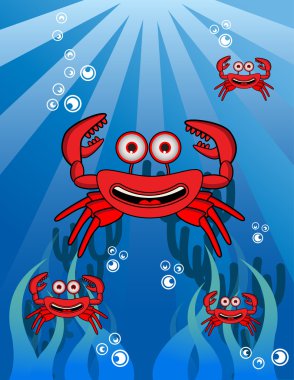 Crab Group Underwater clipart