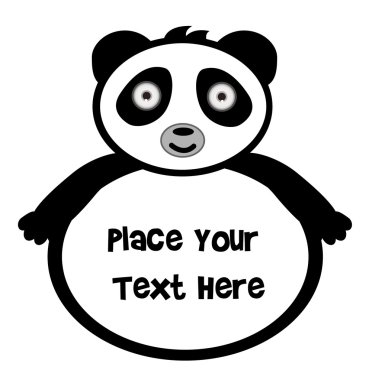 Panda Bear Banner clipart