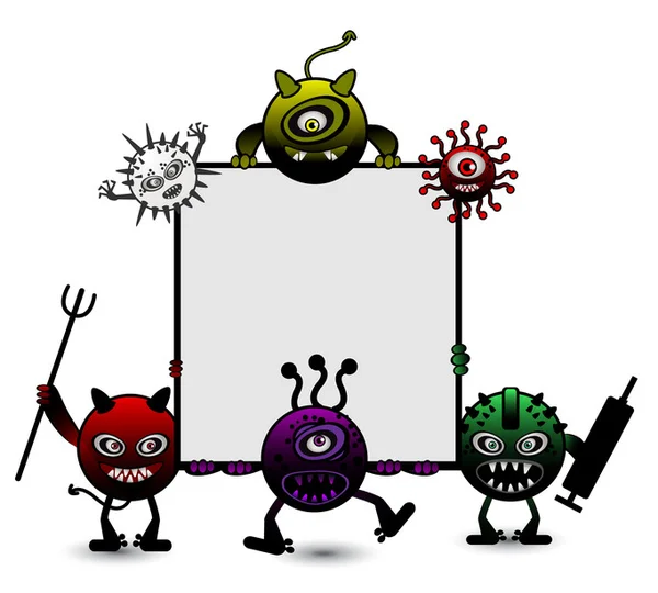 Dibujos animados virus — Vector de stock