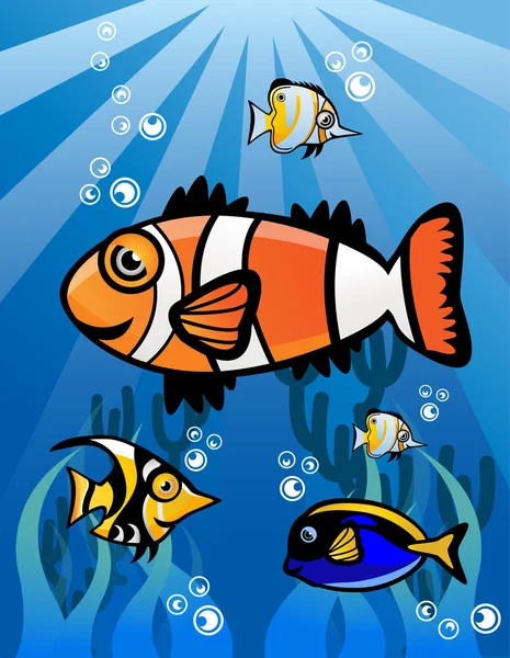 Fischgruppe — Stockvektor