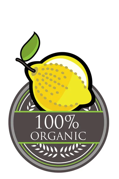 Étiquette bio citron — Image vectorielle
