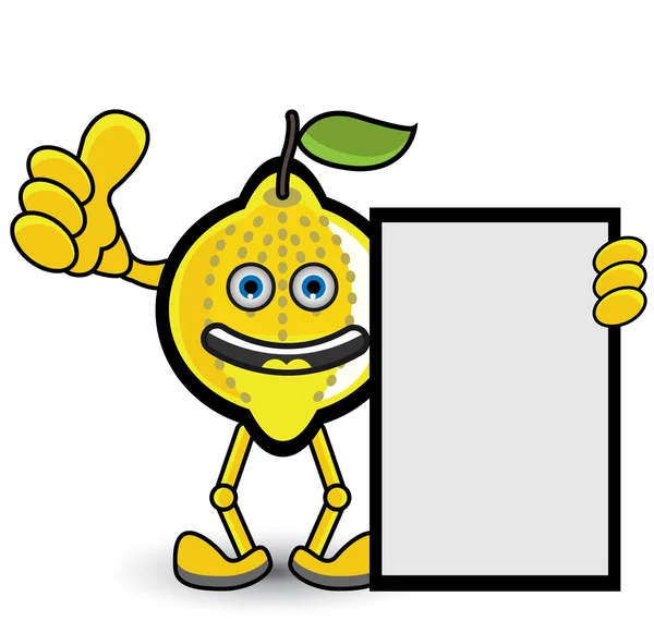 Limon afiş başparmak poz — Stok Vektör