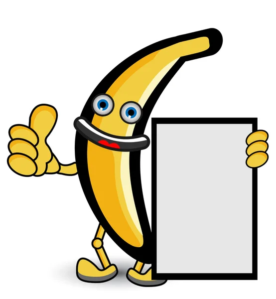 Banana Banner Thumb Up dose —  Vetores de Stock