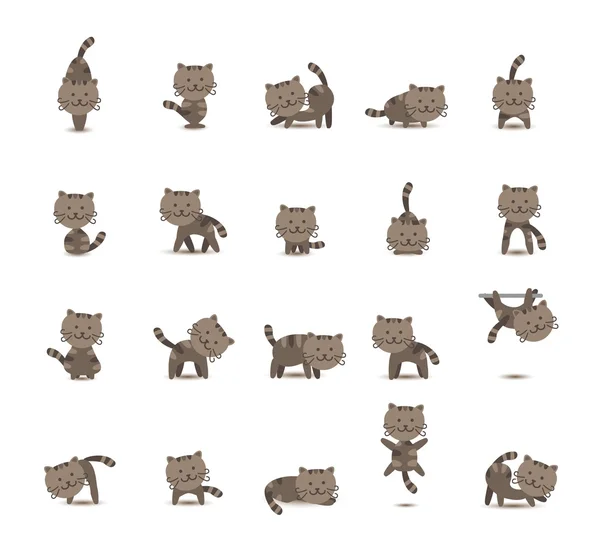 20 gesetzte Katzen — Stockvektor