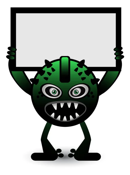 Grünes Monster-Banner — Stockvektor