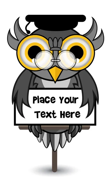 Wise owl banner — Stock Vector