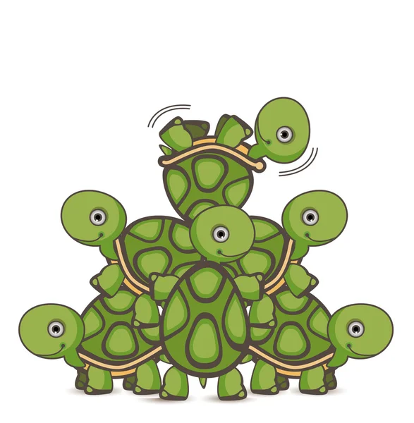 Teamwork Turtle — Stock Vector