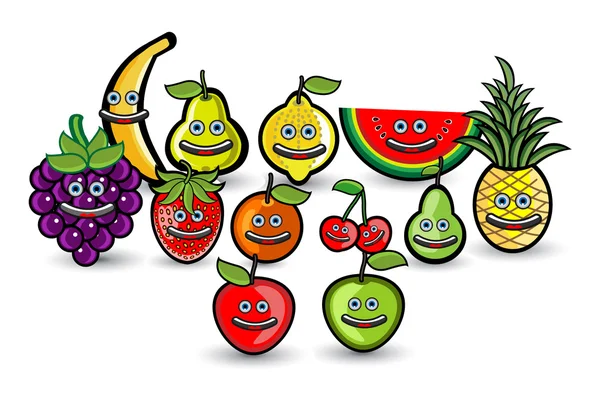 Smile Fruits Group — Stock Vector