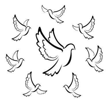 Dove symbol vector clipart