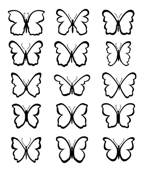 Set of Butterfly Vector — Stock Vector
