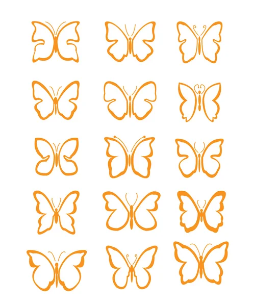 Grand ensemble vecteur papillon — Image vectorielle