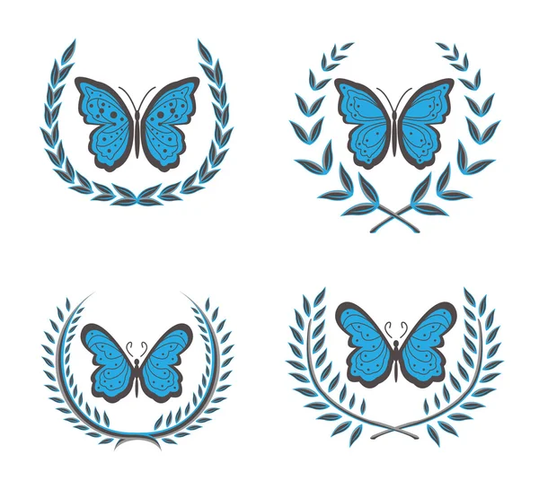 Couronnes & papillons — Image vectorielle