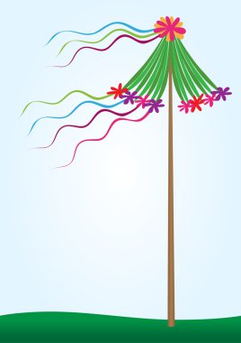 Spring maypole tradition clipart