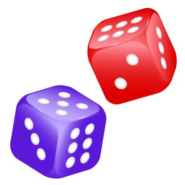 Vector 3D game dices clipart