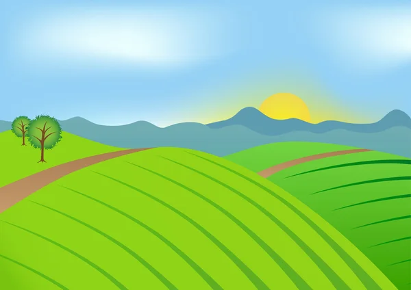 Зелений пейзаж — стоковий вектор