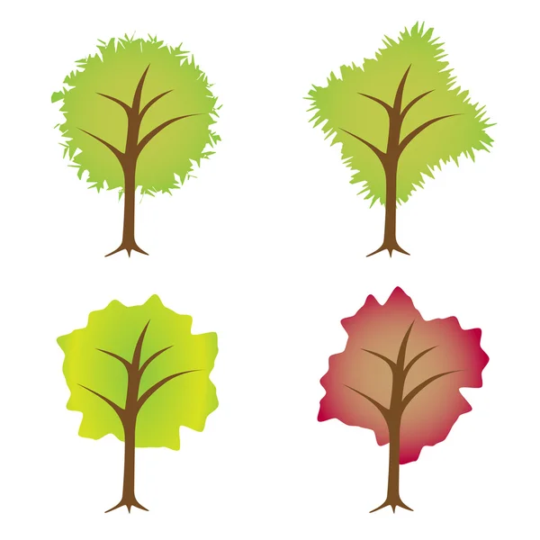 Jeu d'arbres vectoriels — Image vectorielle