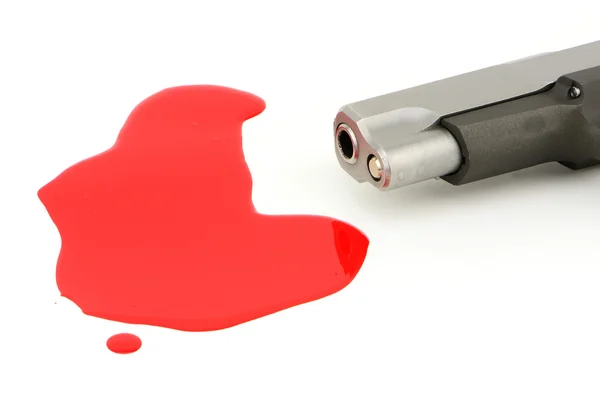 Pistol and Blood — Stock Photo, Image