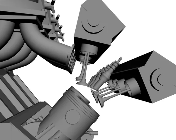 Um motor 3D — Fotografia de Stock