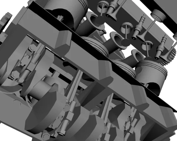 Un motor 3D — Foto de Stock
