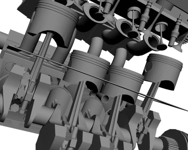 Un motor 3D —  Fotos de Stock