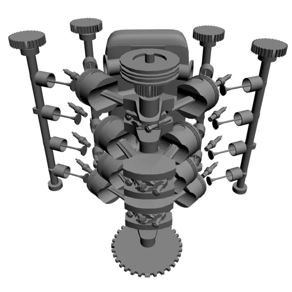 Motor 3D com injeção — Fotografia de Stock