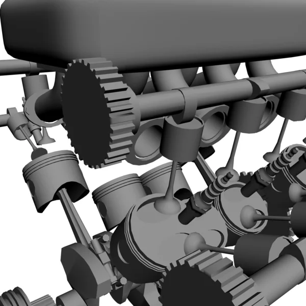 3D-Motor mit Einspritzung — Stockfoto