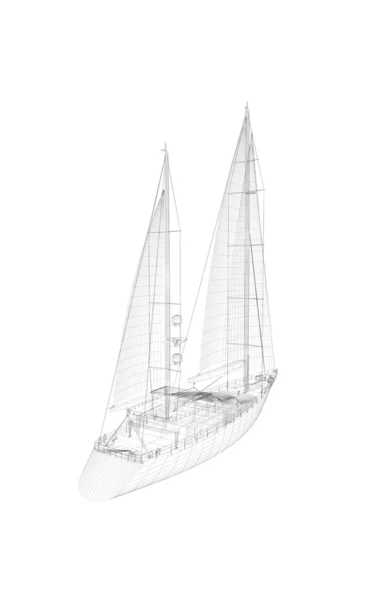 3d ілюстрація яхти — стокове фото