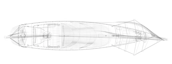 En 3d yacht illustration — Stockfoto