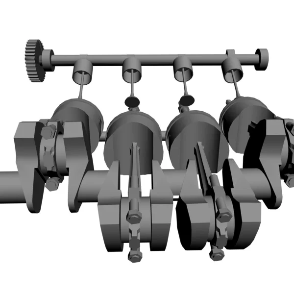 3d imagen de un motor de cuatro tiempos — Foto de Stock