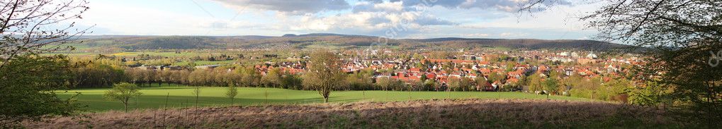 Panorama photo of the Pied Piper City hameln Niedersachsen Germany
