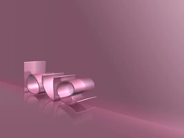 3D απεικόνιση αγαπούν ροζ χρώμιο — Φωτογραφία Αρχείου