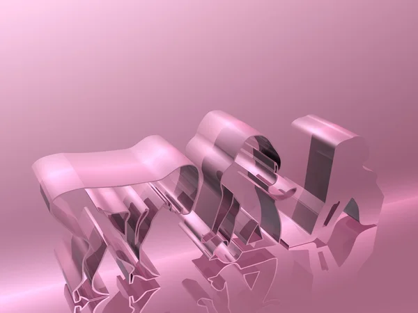 3D chrom růžové fantazie — Stock fotografie