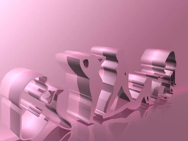 3D cromo fantasía rosa — Foto de Stock