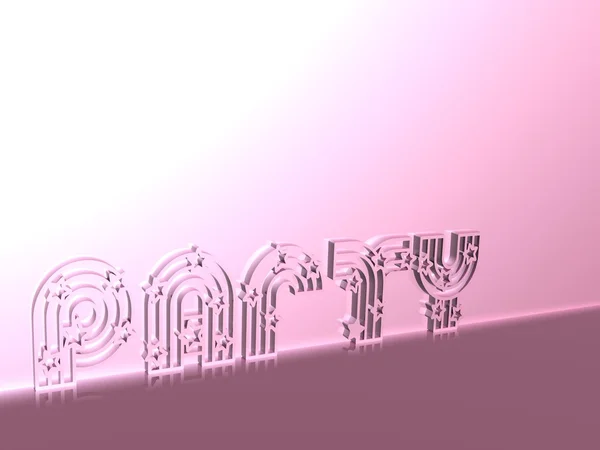 Ilustración de fiesta de color rosa cromo 3D — Foto de Stock