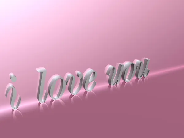 3D иллюстрация любовь розовый хром — стоковое фото