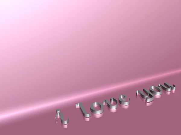 Ilustración 3D amor rosa cromo — Foto de Stock