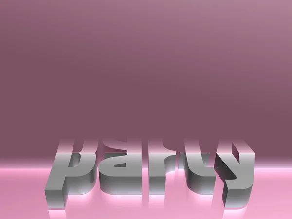 Трехмерная хромированная розовая вечеринка — стоковое фото